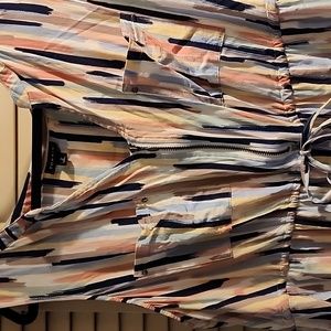 Torrid 2x challis zip front dress multicolor paint splashes